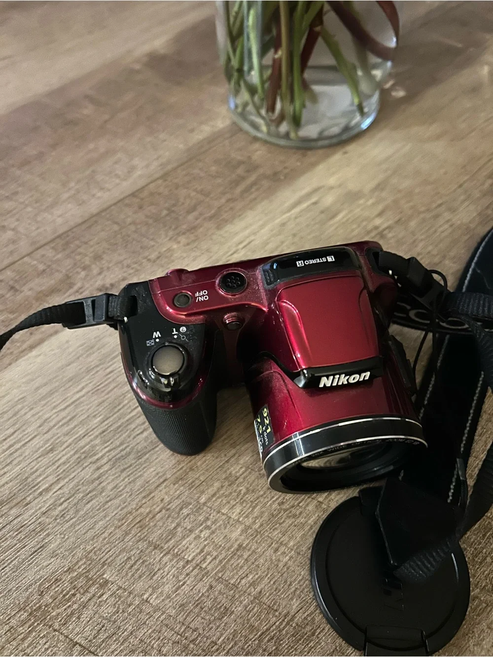 Nikon Coolpix L810 Red Bridge Camera with Strap